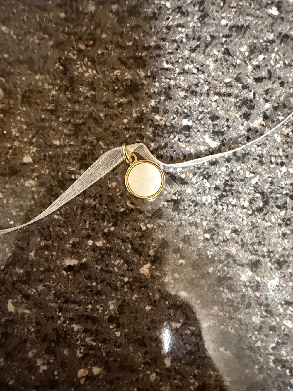 Dior GWP Gold-tone Round Charm Ribbon Choker nwob - Picture 2 of 2